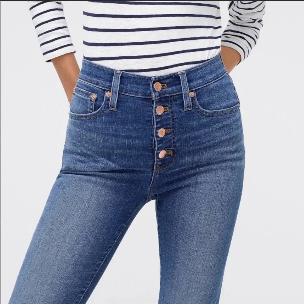 J. CREW High-Rise Skinny Frayed Hem Stretch Jeans Size 30
